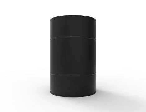 3D rendering of oil barrels isolated in white studio background. Stock Illustration