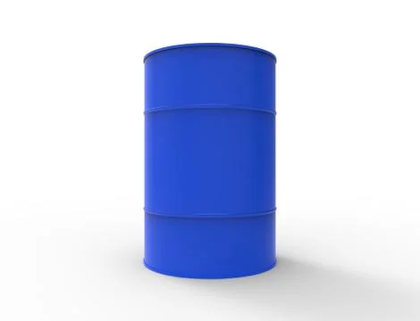 3D rendering of oil barrels isolated in white studio background. Illustrazione stock