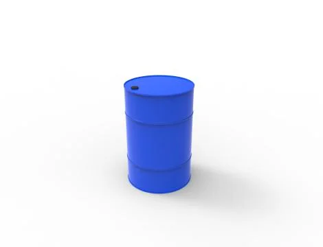 3D rendering of oil barrels isolated in white studio background. Illustrazione stock