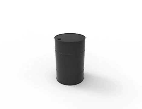 3D rendering of oil barrels isolated in white studio background. Stock Illustration