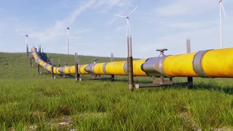 3D Rendering of Oil, Gas and Gas Pipeline Energy Transmission Scenarios Video stock 344109833