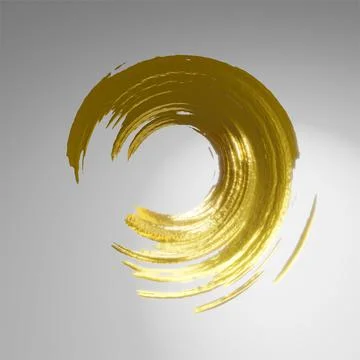 3d rendering. Oil paint on a light background. Spot in the form of a spiral. Stock Illustration