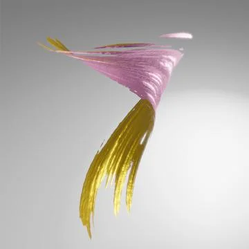 3d rendering. Oil paint on a light background. Spot in the form of a spiral. Stock Illustration