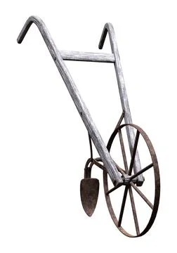 3D Rendering Old Cultivator on White Stock Illustration