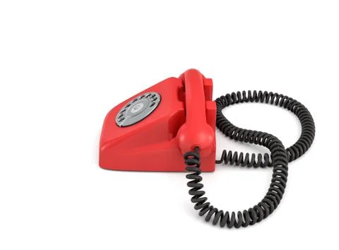 3d rendering of an old-fashioned rotary phone isolated on white background. Stock Illustration