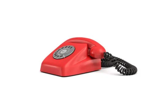 3d rendering of an old-fashioned rotary phone isolated on white background. Stock Illustration