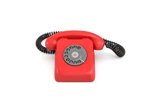 3d rendering of an old-fashioned rotary phone isolated on white background. Stock Illustration