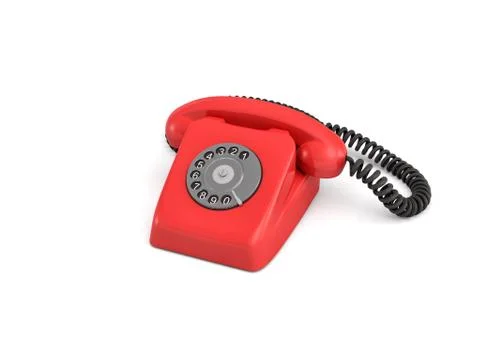 3d rendering of an old-fashioned rotary phone isolated on white background. Stock Illustration