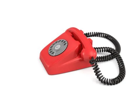 3d rendering of an old-fashioned rotary phone isolated on white background. Stock Illustration