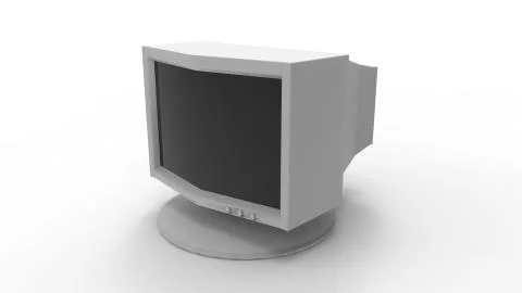 3d rendering of an old vintage computer monitor screen Stock Illustration