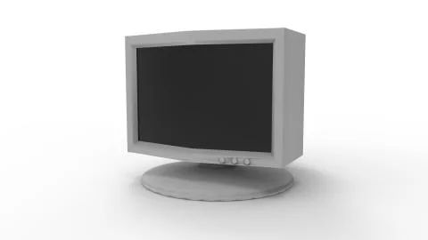 3d rendering of an old vintage computer monitor screen Stock Illustration