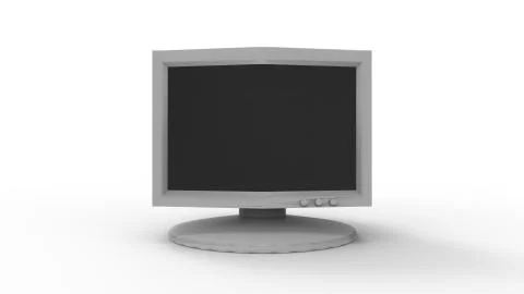 3d rendering of an old vintage computer monitor screen Illustrazione stock