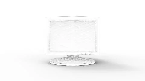 3d rendering of an old vintage computer monitor screen Stock Illustration