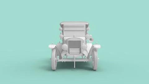 3D rendering of an old vintage historic car isolated. Stock Illustration