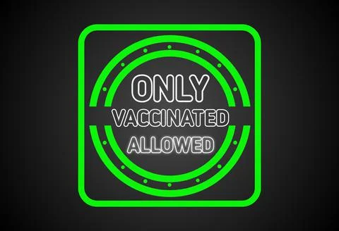 3D rendering Only vaccinated allowed text with shapes 스톡 일러스트