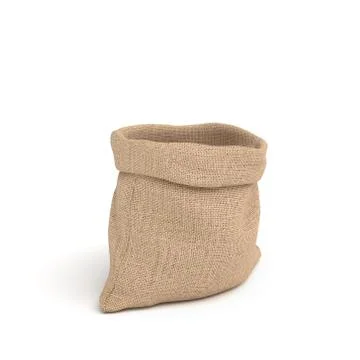 3d rendering of open canvas sacks isolated on white background Stock Illustration