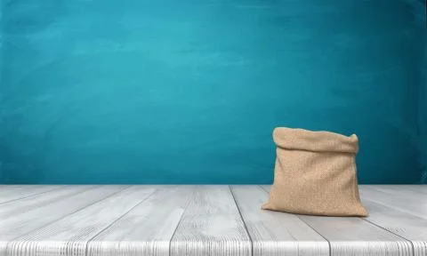 3d rendering of an open money bag made of hessian cloth with no markings Stock Illustration