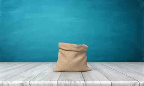 3d rendering of an open money bag made of hessian cloth with no markings Stock Illustration