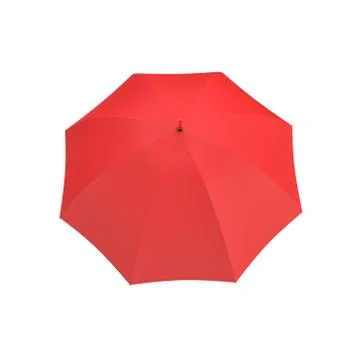 3d rendering of an open red umbrella isolated on white background Stock Illustration