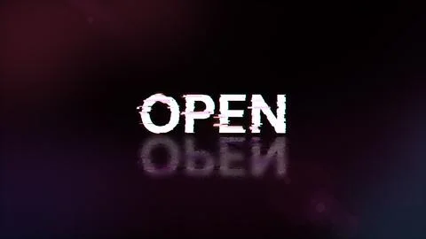 3D rendering open text with screen effects of technological glitches Stock Illustration