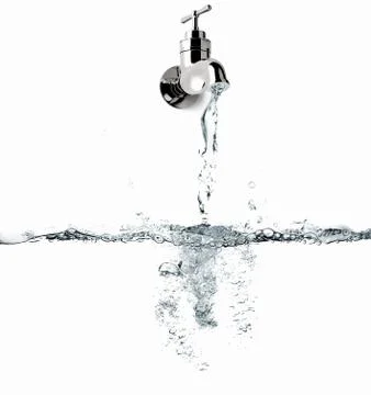 3D rendering of a open water faucet Stock Illustration