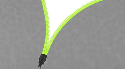 3d rendering of open zippers and pullers realistic set isolated on black back Stock Illustration
