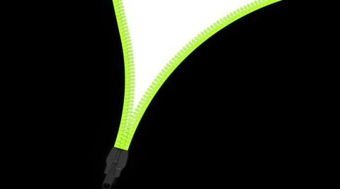 3d rendering of open zippers and pullers realistic set isolated on black back Illustrazione stock