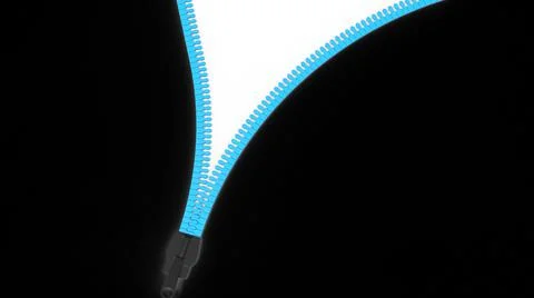 3d rendering of open zippers and pullers realistic set isolated on black back Stock Illustration