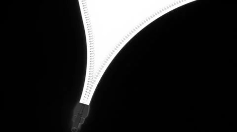 3d rendering of open zippers and pullers realistic set isolated on black back Illustrazione stock