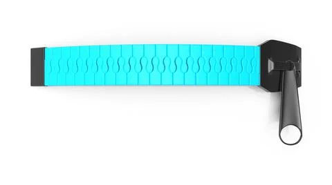 3d rendering of open zippers and pullers realistic set isolated on black back Stock Illustration