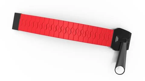 3d rendering of open zippers and pullers realistic set isolated on black back Illustrazione stock
