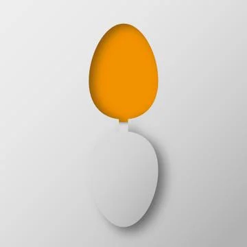 3D rendering of an orange and white Easter egg on an isolated background Illustrazione stock