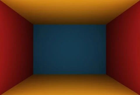 3D Rendering Orange Empty Room Illustrazione stock