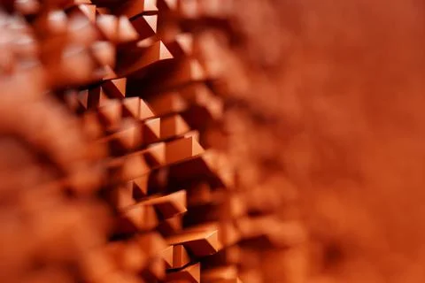 3D rendering. Orange  pattern  of different shapes. Minimalistic pattern of s 스톡 일러스트