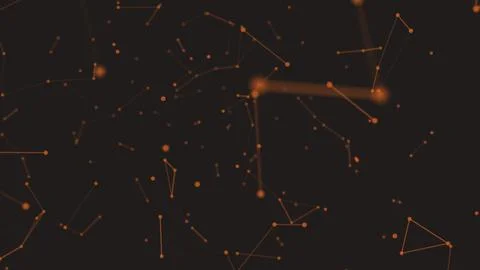 3d rendering orange plexus on black with depth of field and move blur.Technology Illustrazione stock