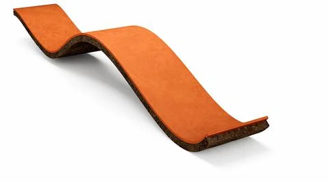 3D rendering of an orange running track isolated on white Stock Illustration