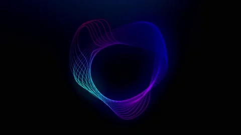 3d rendering of organic neon waves animation flowing smoothly as screensaver Stock Footage 160424091