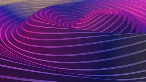 3D rendering oscillations and ripples of abstract waves in space Illustrazione stock