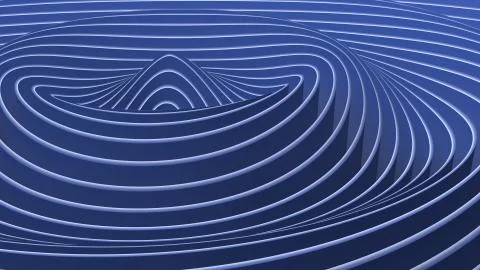 3D rendering oscillations and ripples of abstract waves in space Stock-Illustration
