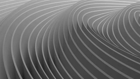 3D rendering oscillations and ripples of abstract waves in space Illustrazione stock