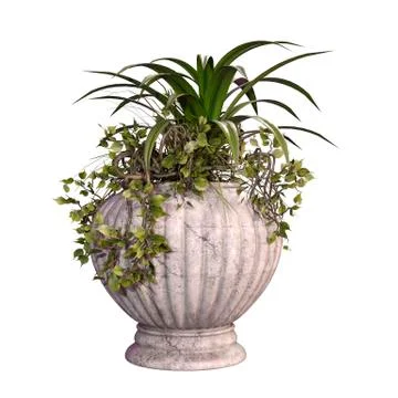 3D Rendering Outdoor Planter on White Stock Illustration