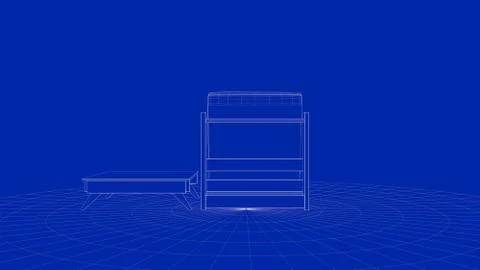 3d rendering of an outline chair object Stock Illustration