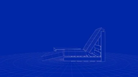 3d rendering of an outline chair object Stock Illustration