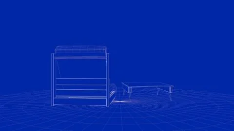 3d rendering of an outline chair object Stock Illustration