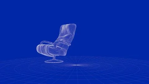 3d rendering of an outline chair object Stock Illustration