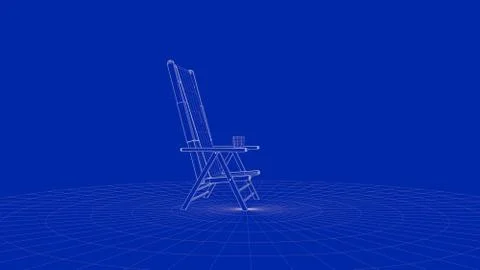 3d rendering of an outline chair object Stock Illustration