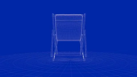 3d rendering of an outline chair object Stock Illustration