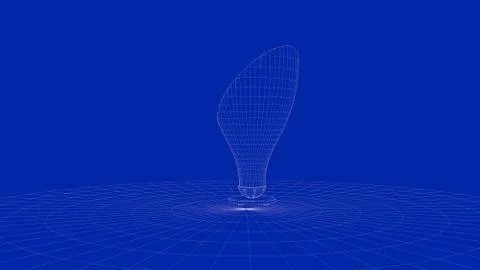 3d rendering of an outline chair object Stock Illustration