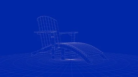 3d rendering of an outline chair object Stock Illustration