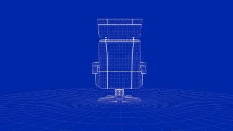 3d rendering of an outline chair object Stock Illustration